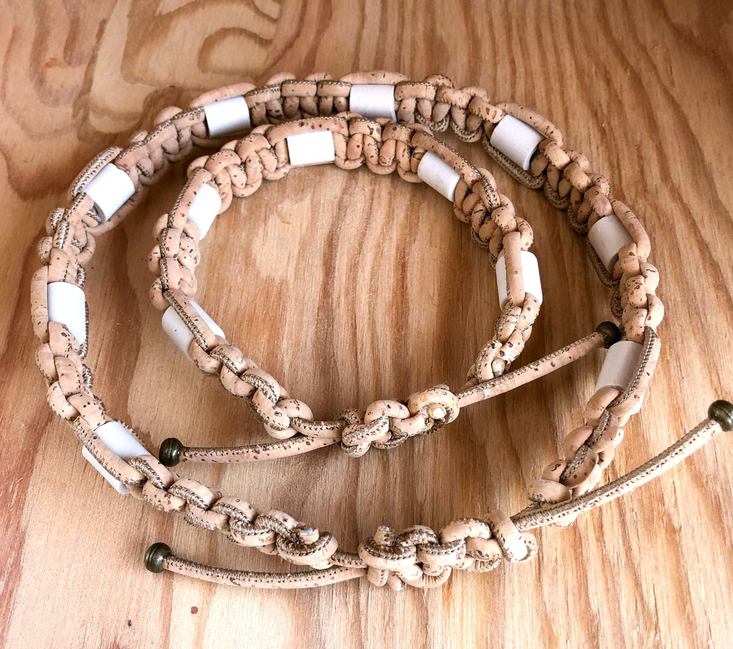 Thin Cork and EM bead anti-tick Dog collar.