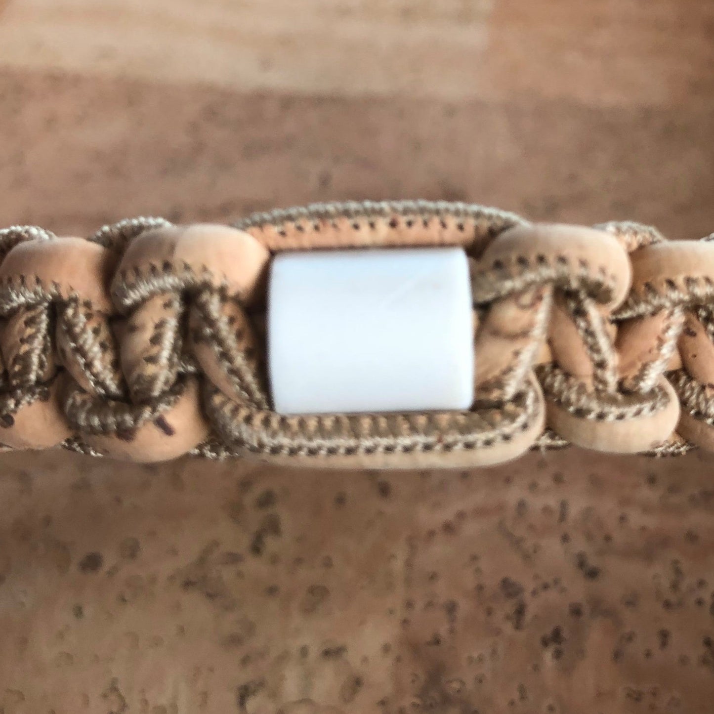 Thin Cork and EM bead anti-tick Dog collar.