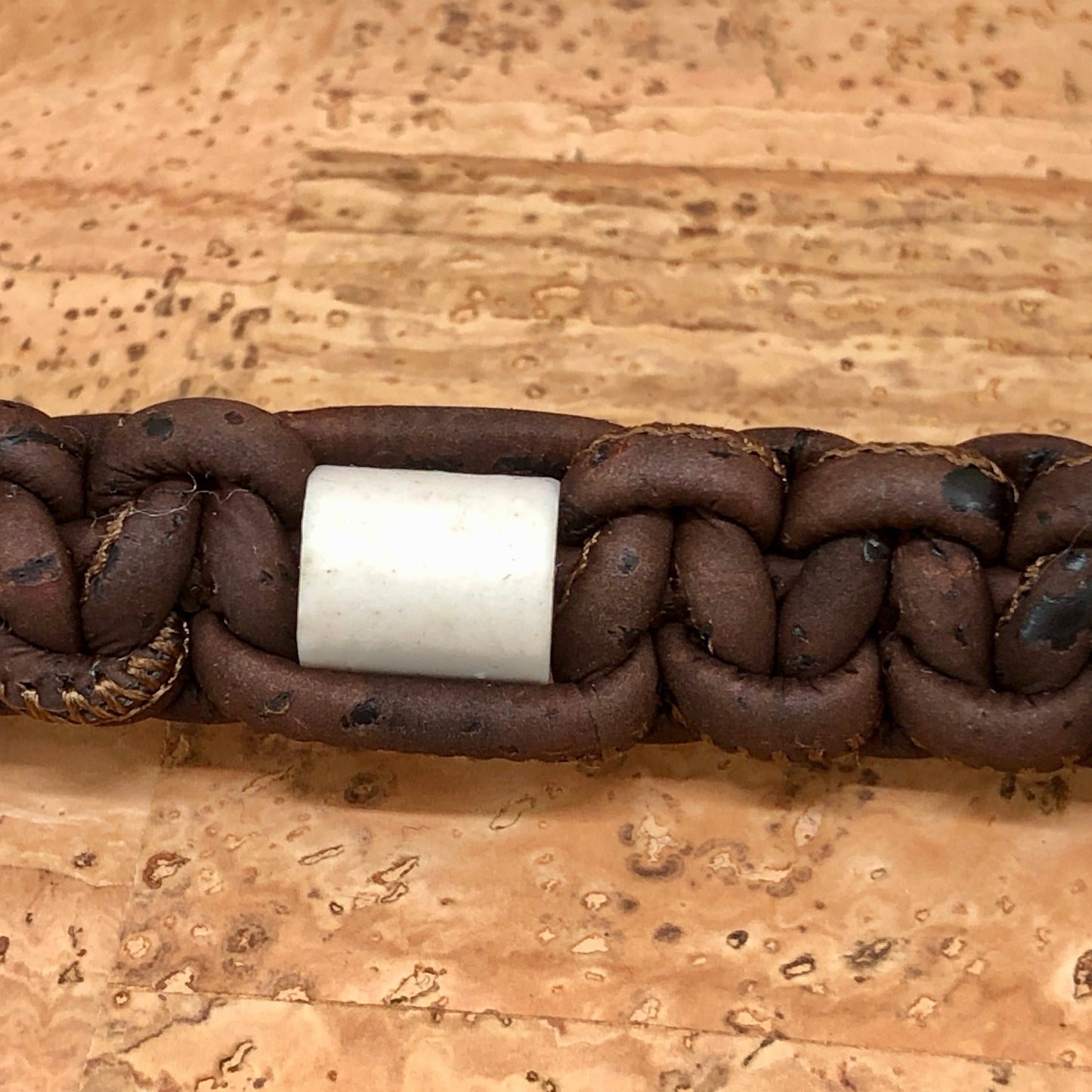 Thin Cork and EM bead anti-tick Dog collar.