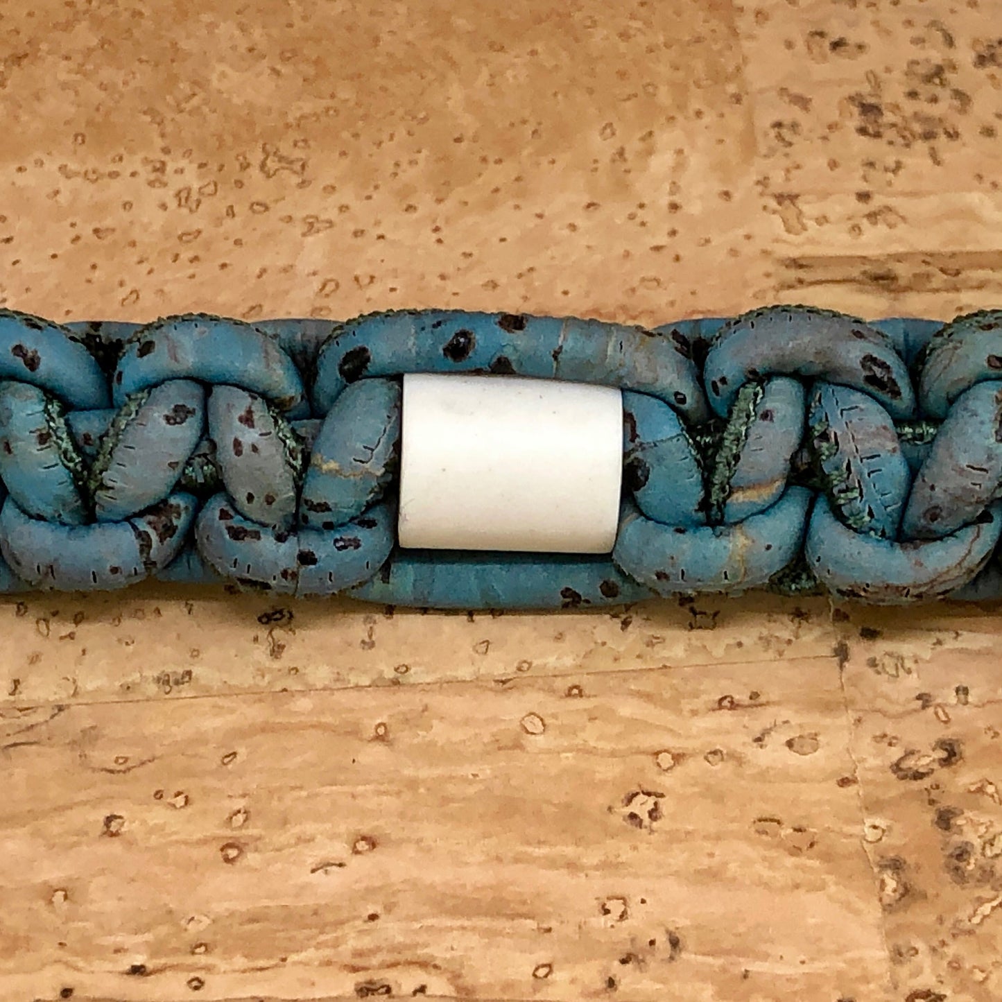 Thin Cork and EM bead anti-tick Dog collar.